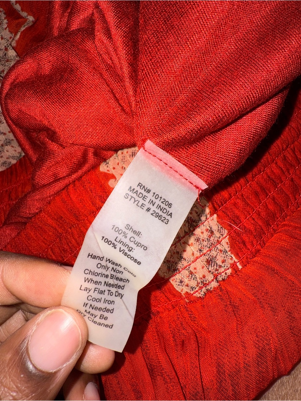 Soft Surroundings Red Patterned Bohemian Skirt - Picture 6 of 6
